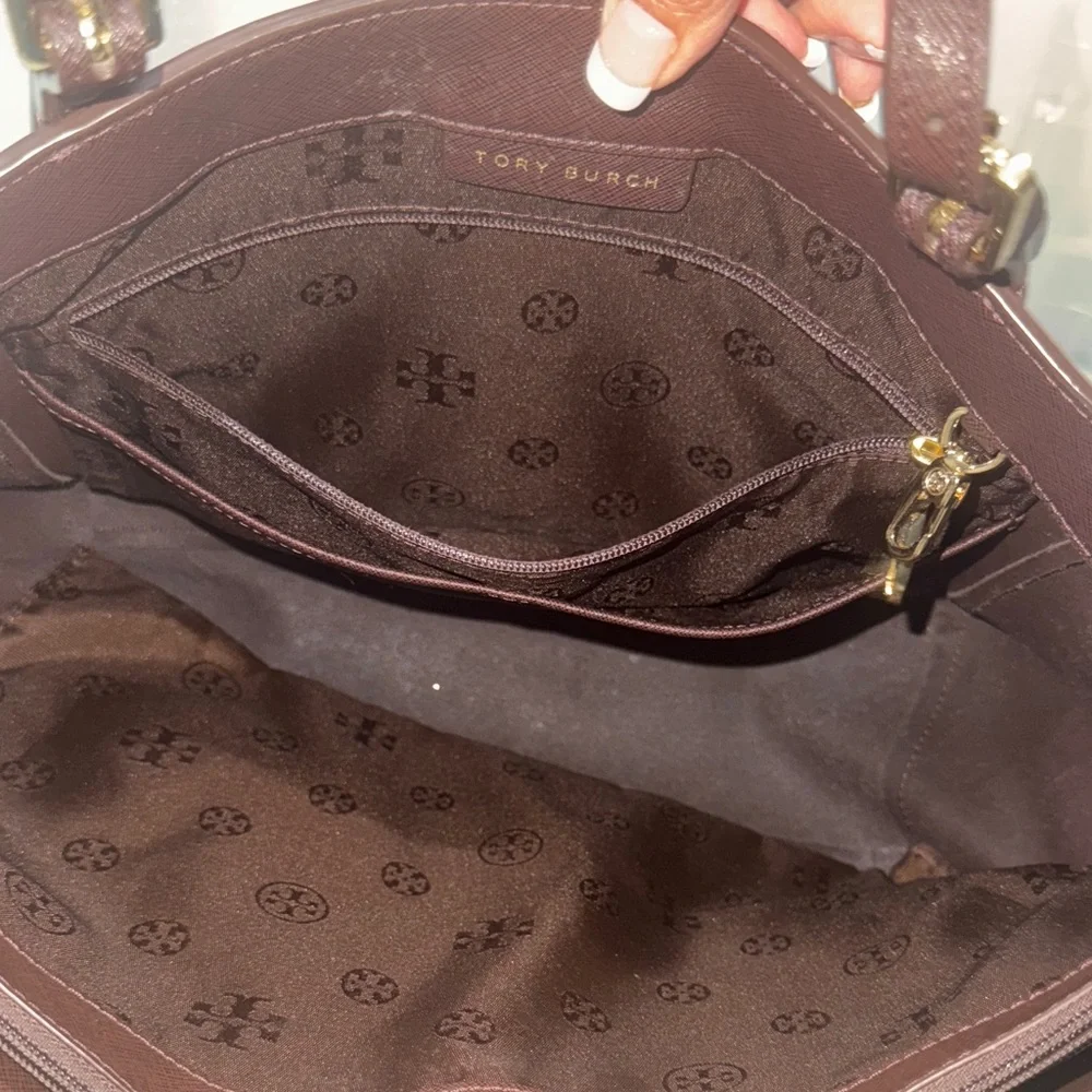 Tory Burch Chocolate Leather Tote